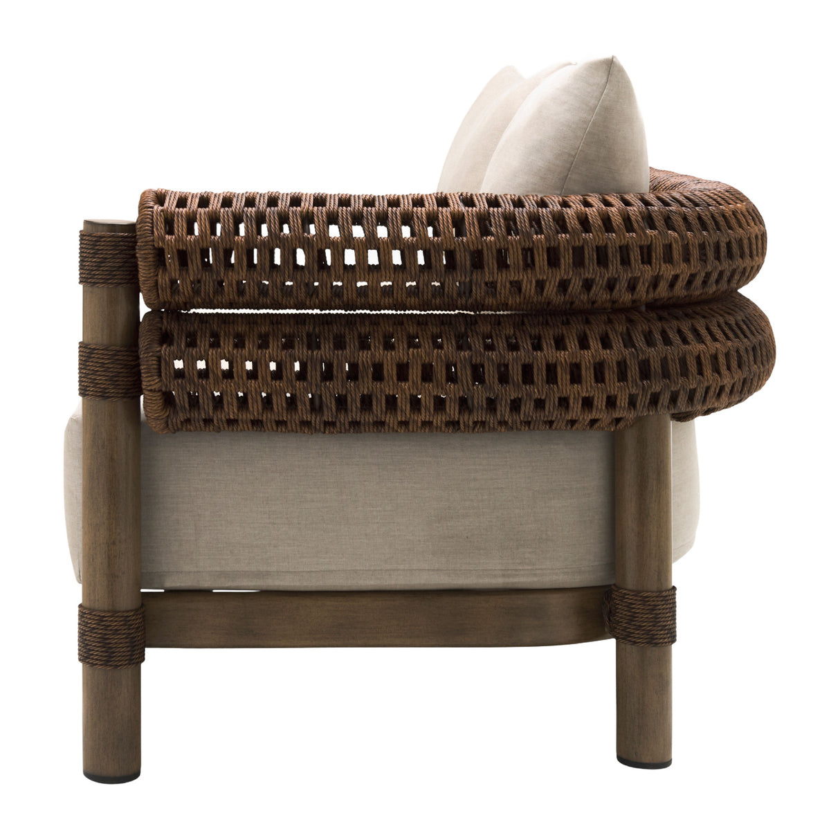 Modern European furniture - Cushioned Wicker Outdoor Right-Armed Sofa - www.oroa.com