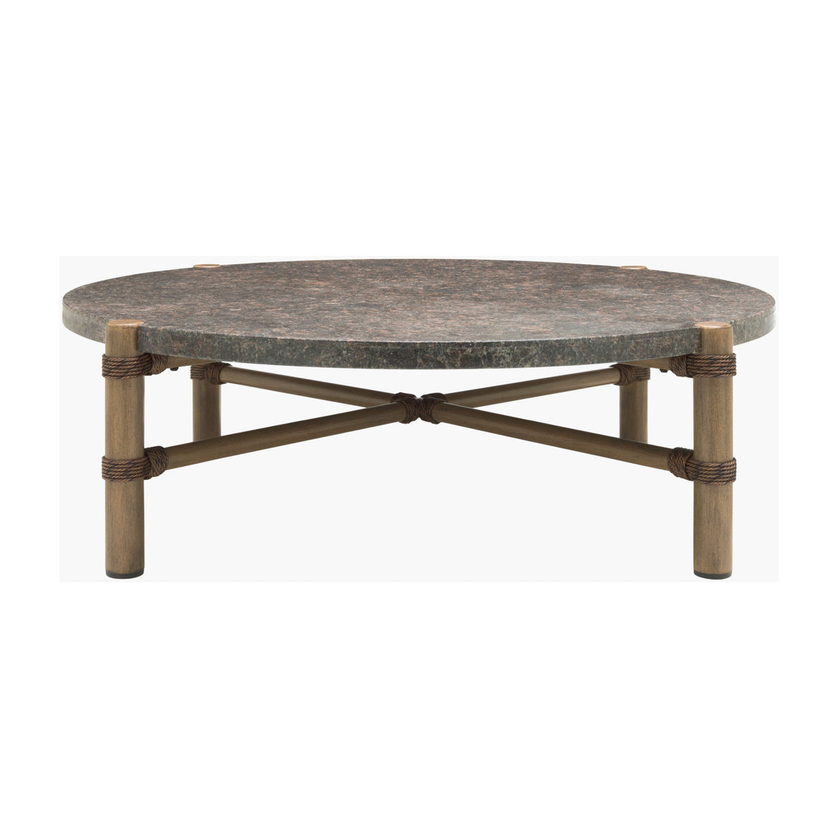 Modern European furniture - Brown Stone Round Outdoor Coffee Table - www.oroa.com