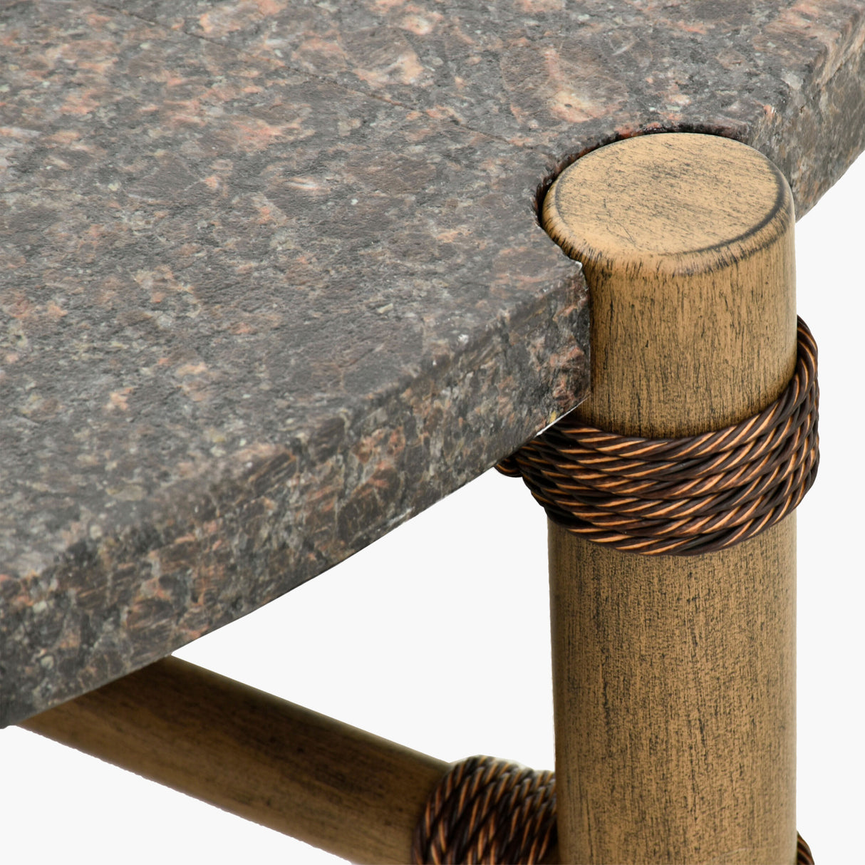 Modern European furniture - Brown Stone Round Outdoor Coffee Table - www.oroa.com