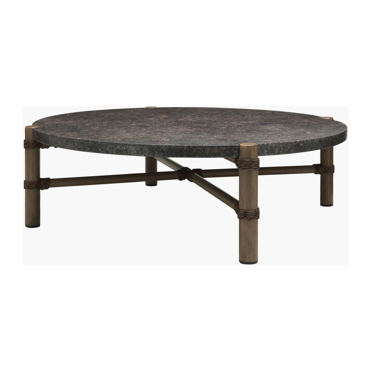 Modern European furniture - Brown Stone Round Outdoor Coffee Table - www.oroa.com