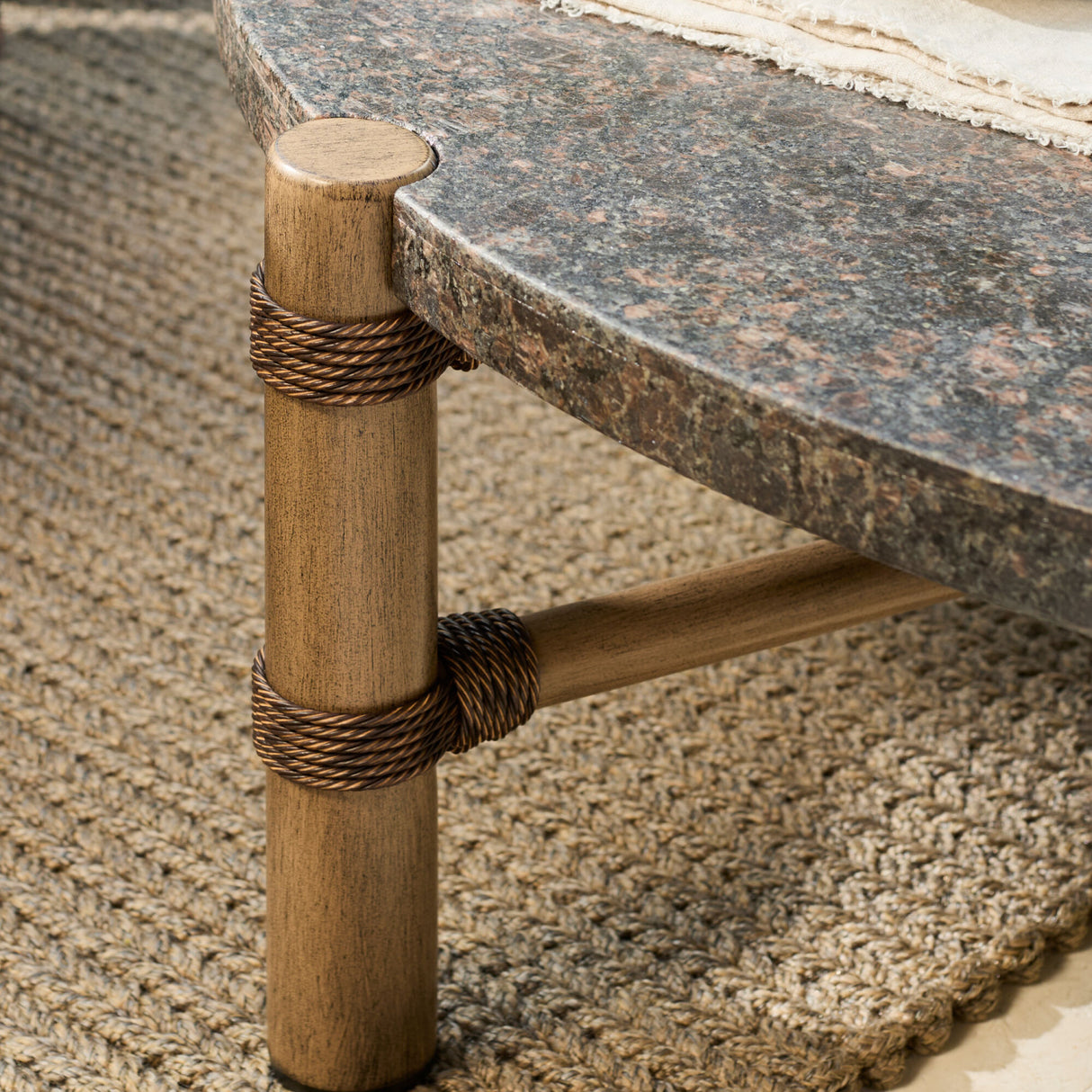 Modern European furniture - Brown Stone Round Outdoor Coffee Table - www.oroa.com