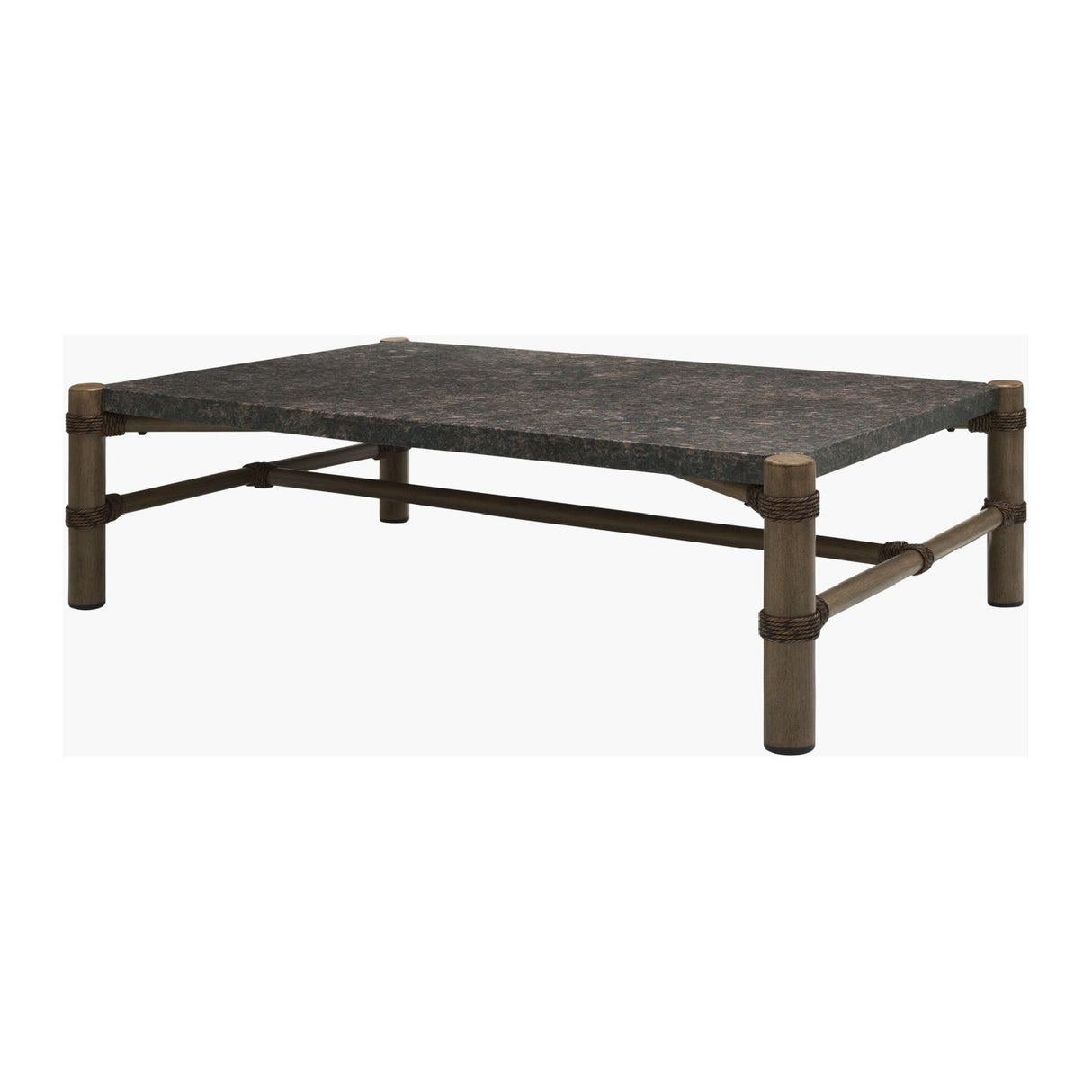 Modern European furniture - Brown Stone Rectangular Outdoor Coffee Table - www.oroa.com