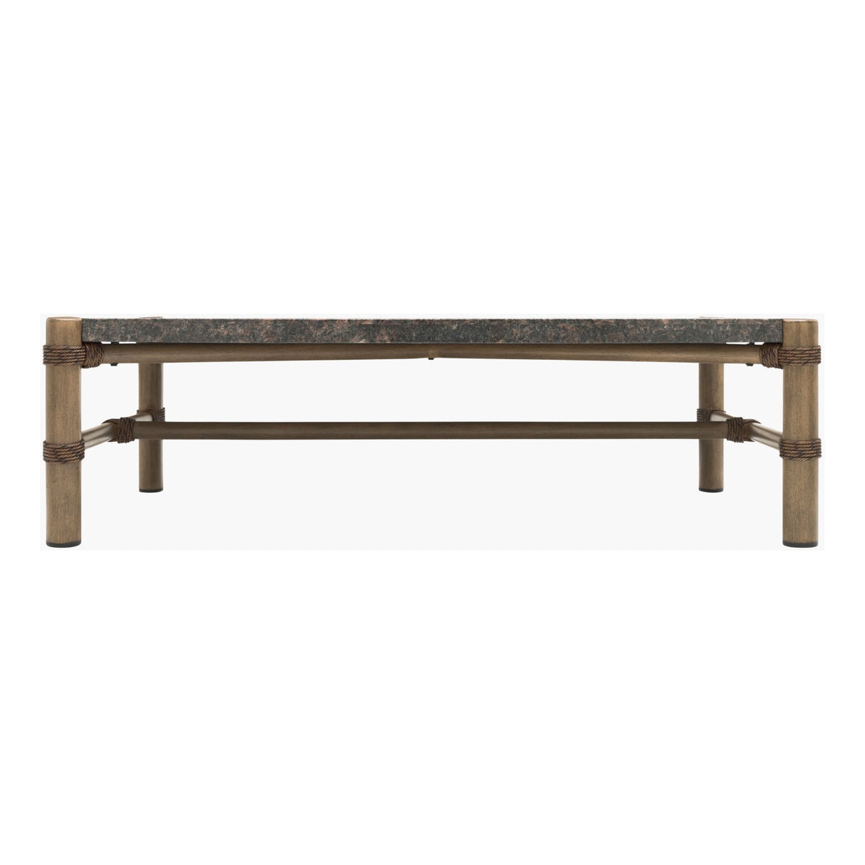 Modern European furniture - Brown Stone Rectangular Outdoor Coffee Table - www.oroa.com
