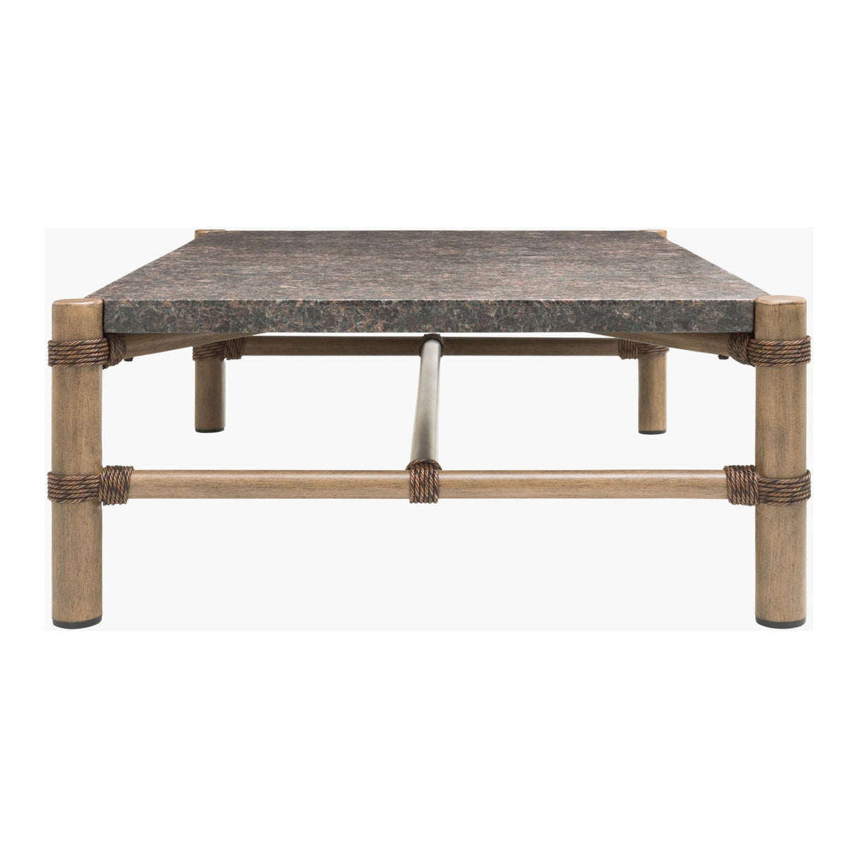 Modern European furniture - Brown Stone Rectangular Outdoor Coffee Table - www.oroa.com