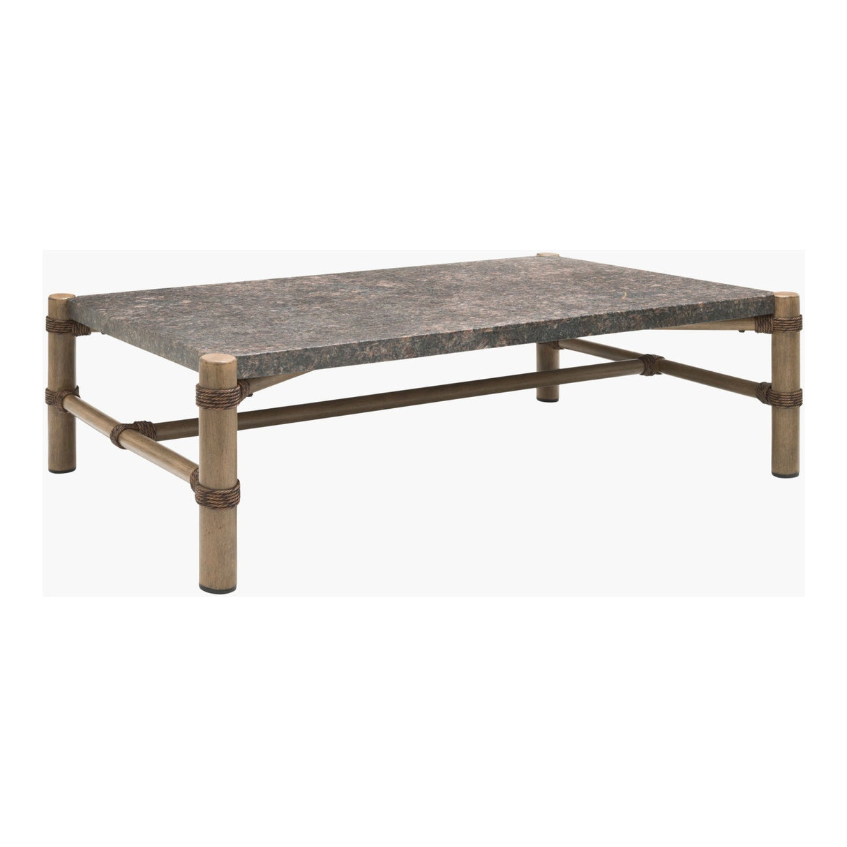 Modern European furniture - Brown Stone Rectangular Outdoor Coffee Table - www.oroa.com