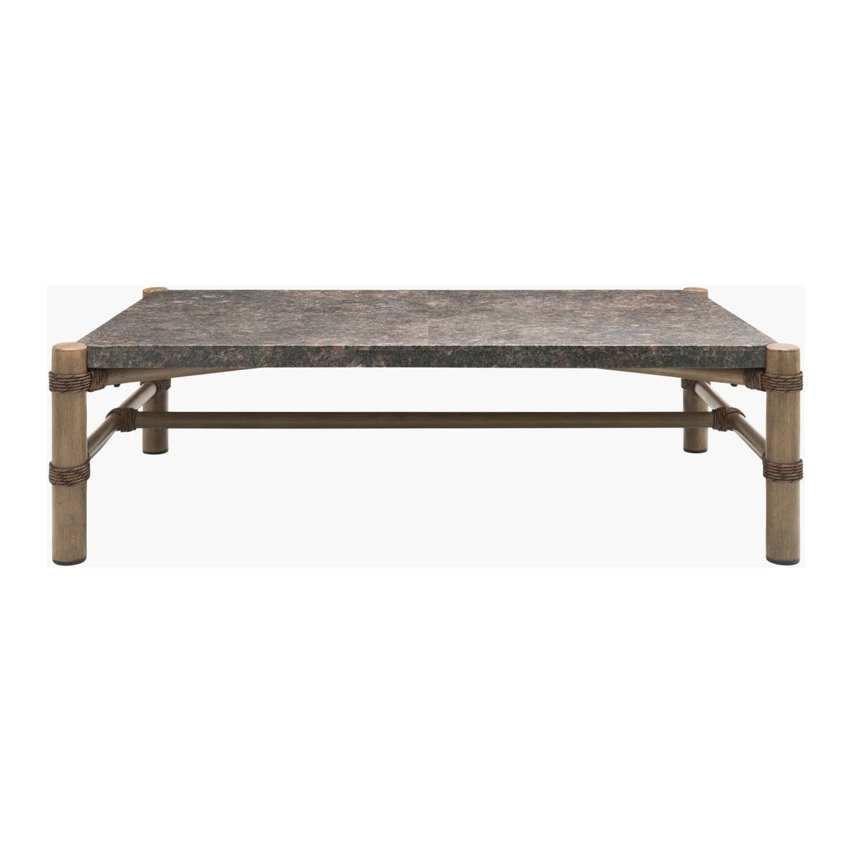 Modern European furniture - Brown Stone Rectangular Outdoor Coffee Table - www.oroa.com