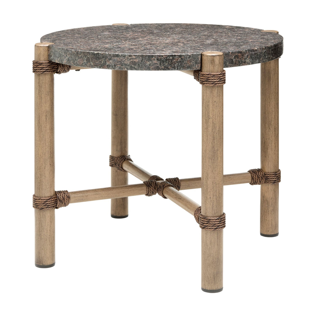 Modern European furniture - Brown Stone Round Outdoor End Table - www.oroa.com
