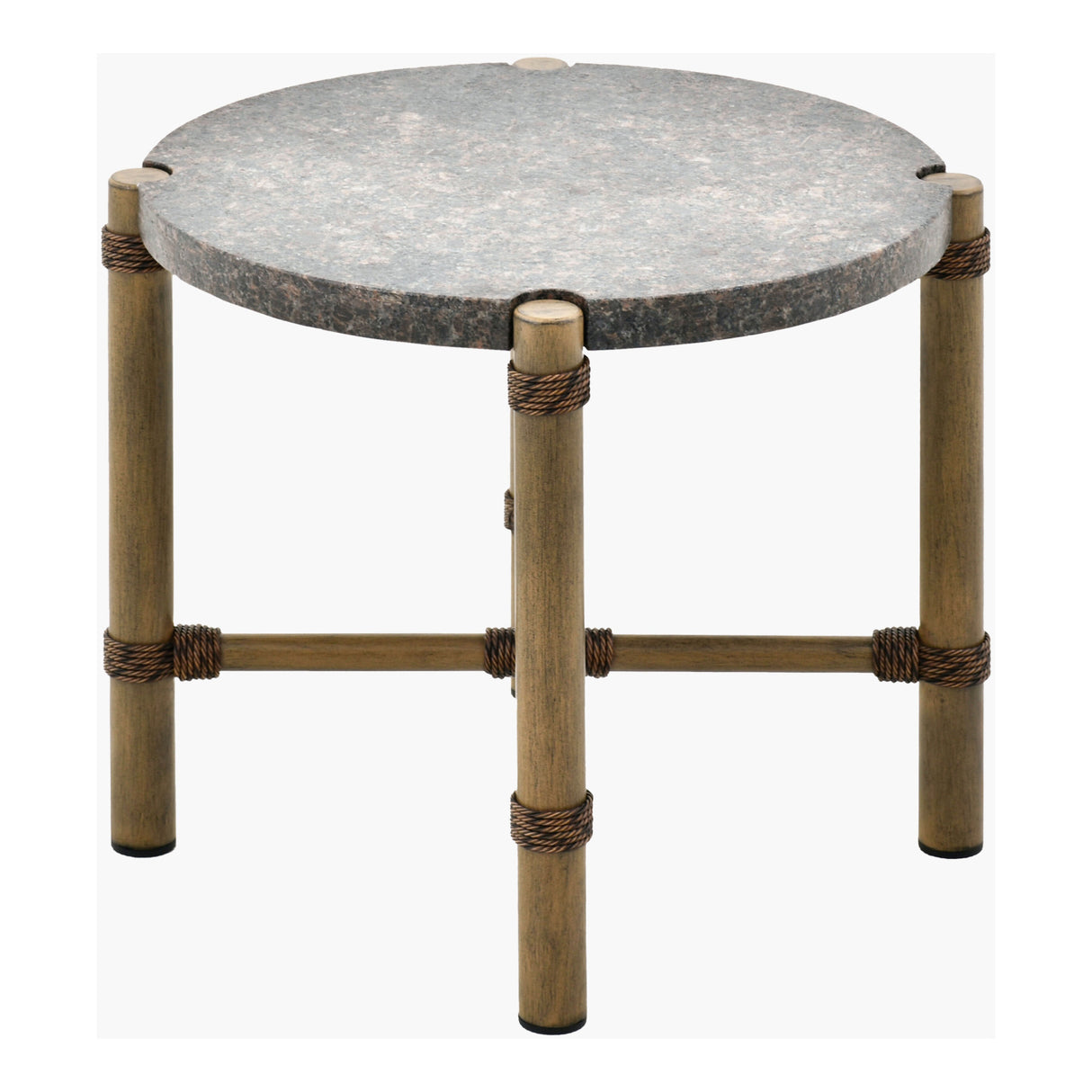 Modern European furniture - Brown Stone Round Outdoor End Table - www.oroa.com