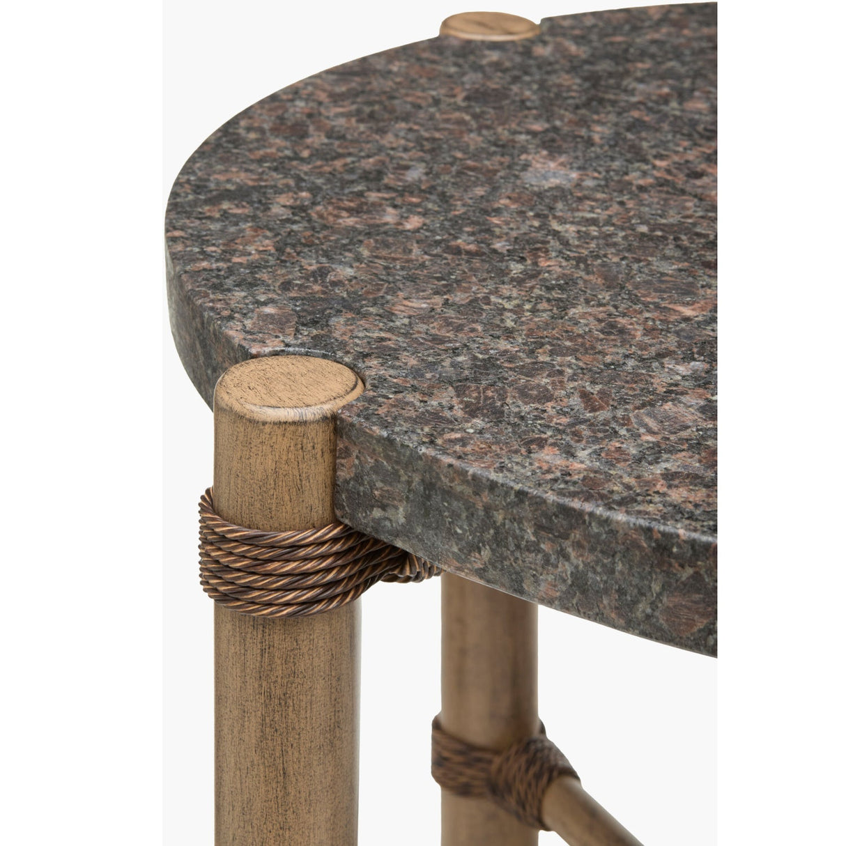 Modern European furniture - Brown Stone Round Outdoor End Table - www.oroa.com