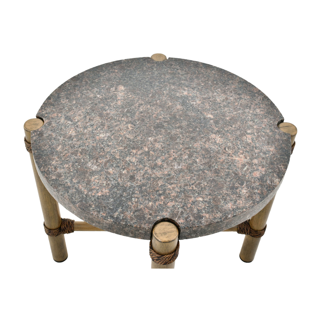 Modern European furniture - Brown Stone Round Outdoor End Table - www.oroa.com