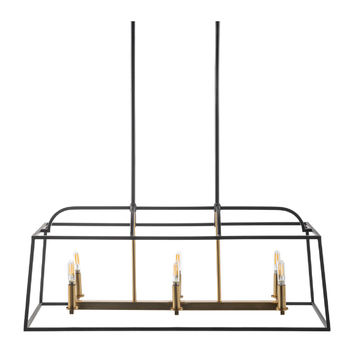 Modern European furniture - Black Iron Framed 6-Light Chandelier - www.oroa.com