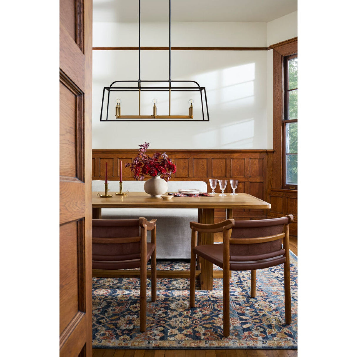 Modern European furniture - Black Iron Framed 6-Light Chandelier - www.oroa.com