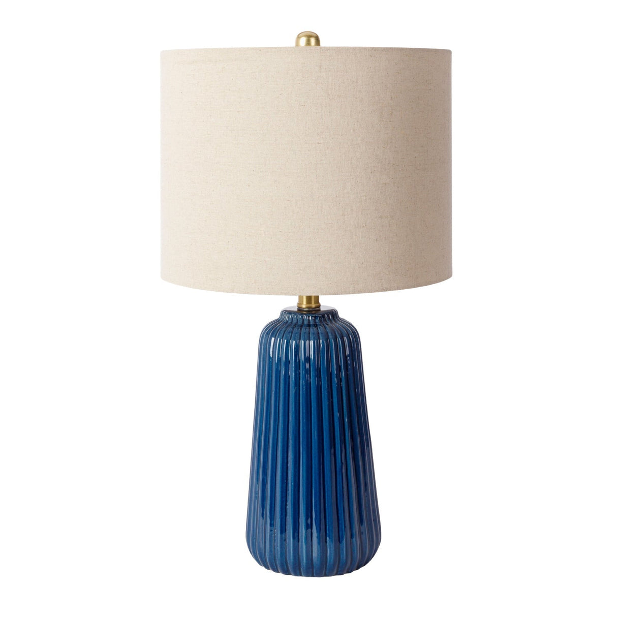 Modern European furniture - Glazed Blue Ceramic Table Lamp - www.oroa.com
