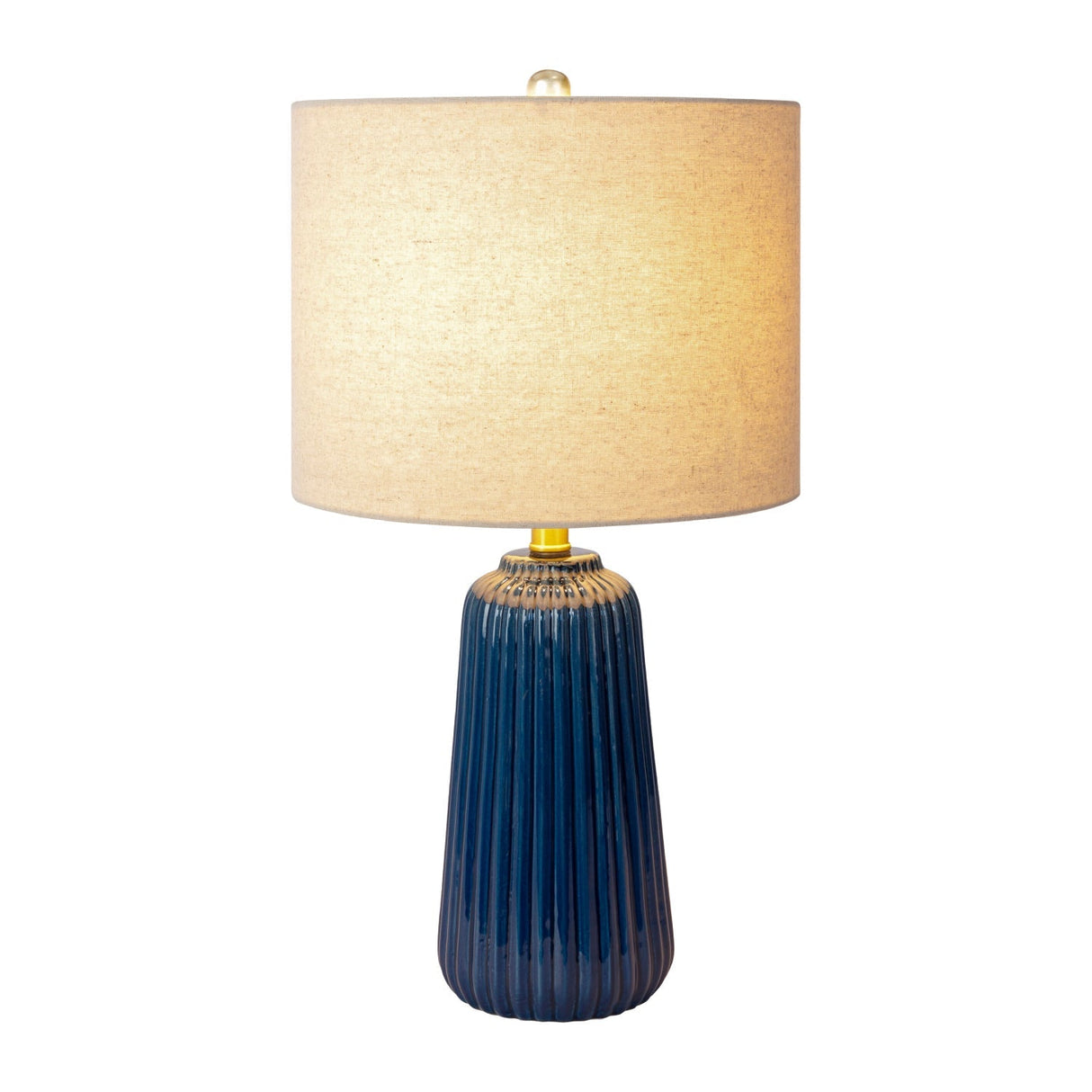 Modern European furniture - Glazed Blue Ceramic Table Lamp - www.oroa.com