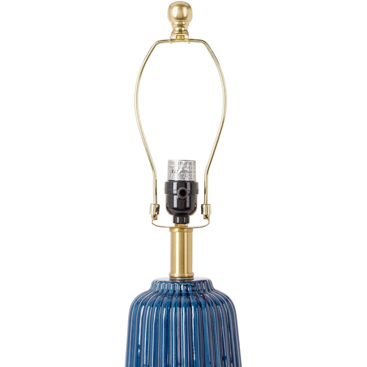 Modern European furniture - Glazed Blue Ceramic Table Lamp - www.oroa.com