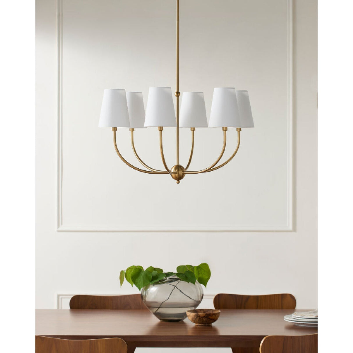 Modern European furniture - White Cotton Shade Chandelier - www.oroa.com