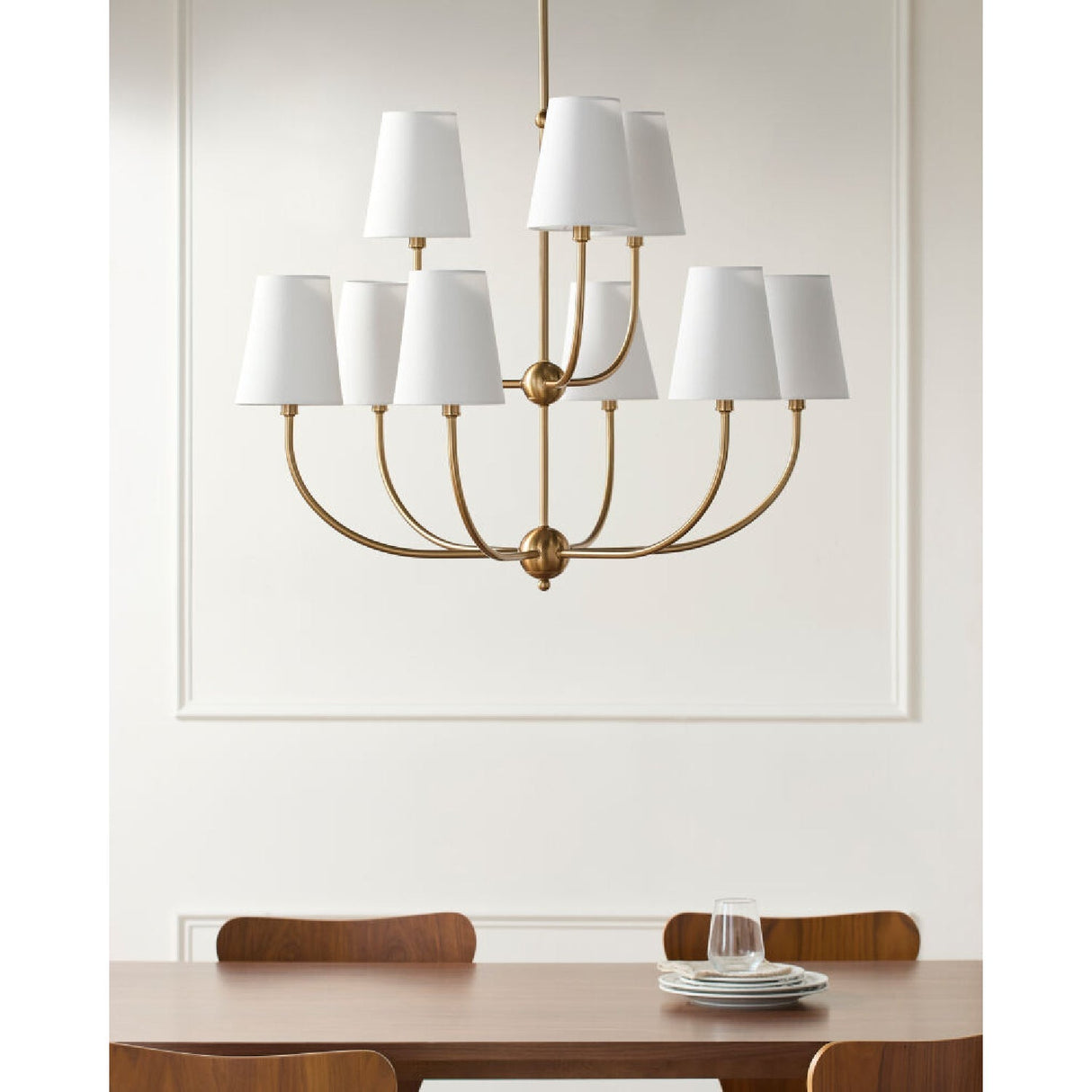 Modern European furniture - White Cotton Shade Chandelier - www.oroa.com