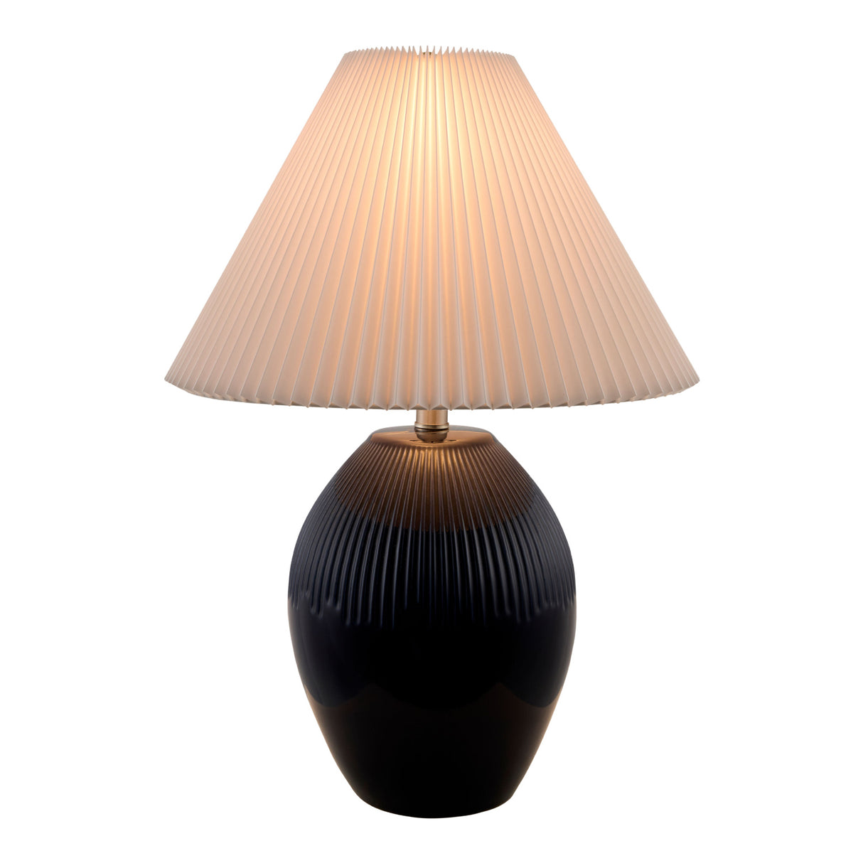 Modern European furniture - Ceramic Pleated Linen Table Lamp - www.oroa.com