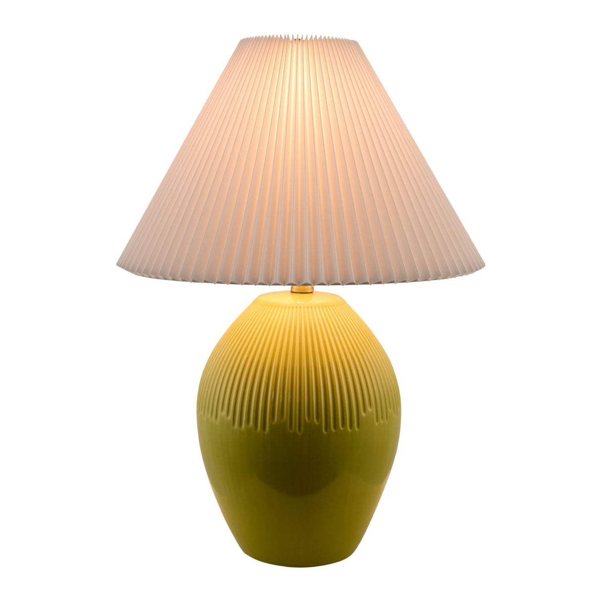 Modern European furniture - Ceramic Pleated Linen Table Lamp - www.oroa.com