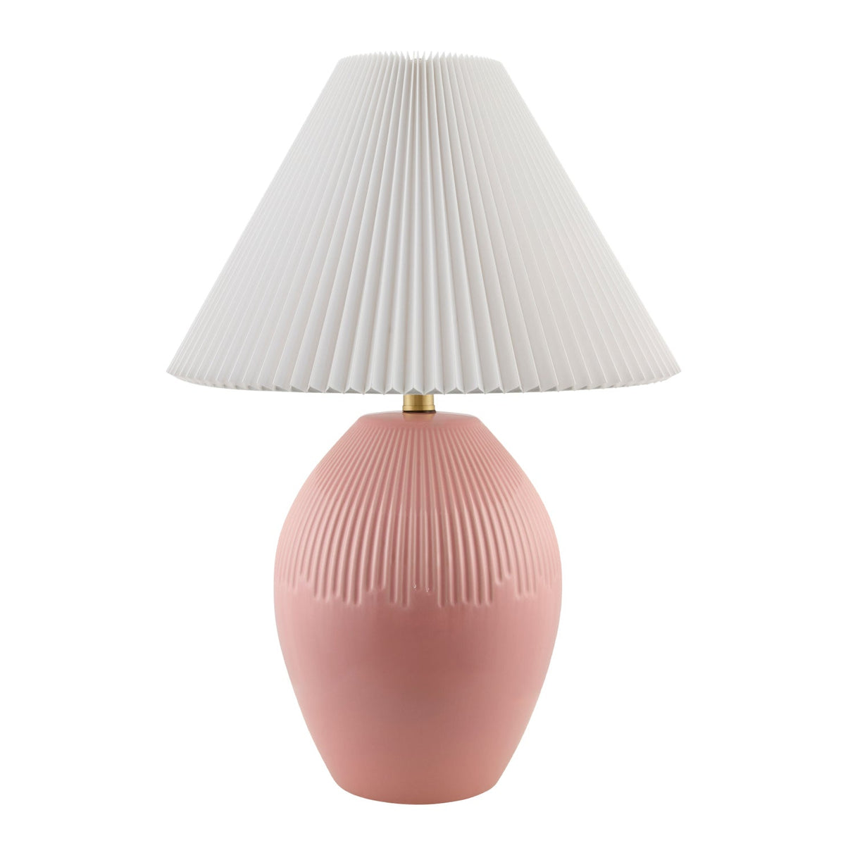Modern European furniture - Ceramic Pleated Linen Table Lamp - www.oroa.com