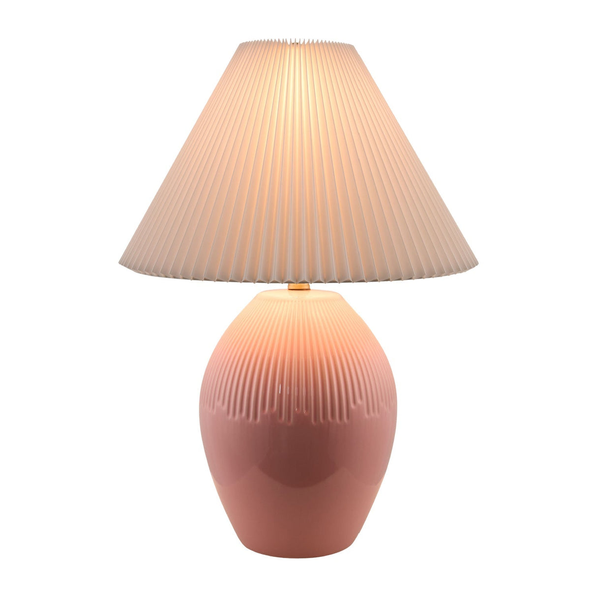 Modern European furniture - Ceramic Pleated Linen Table Lamp - www.oroa.com