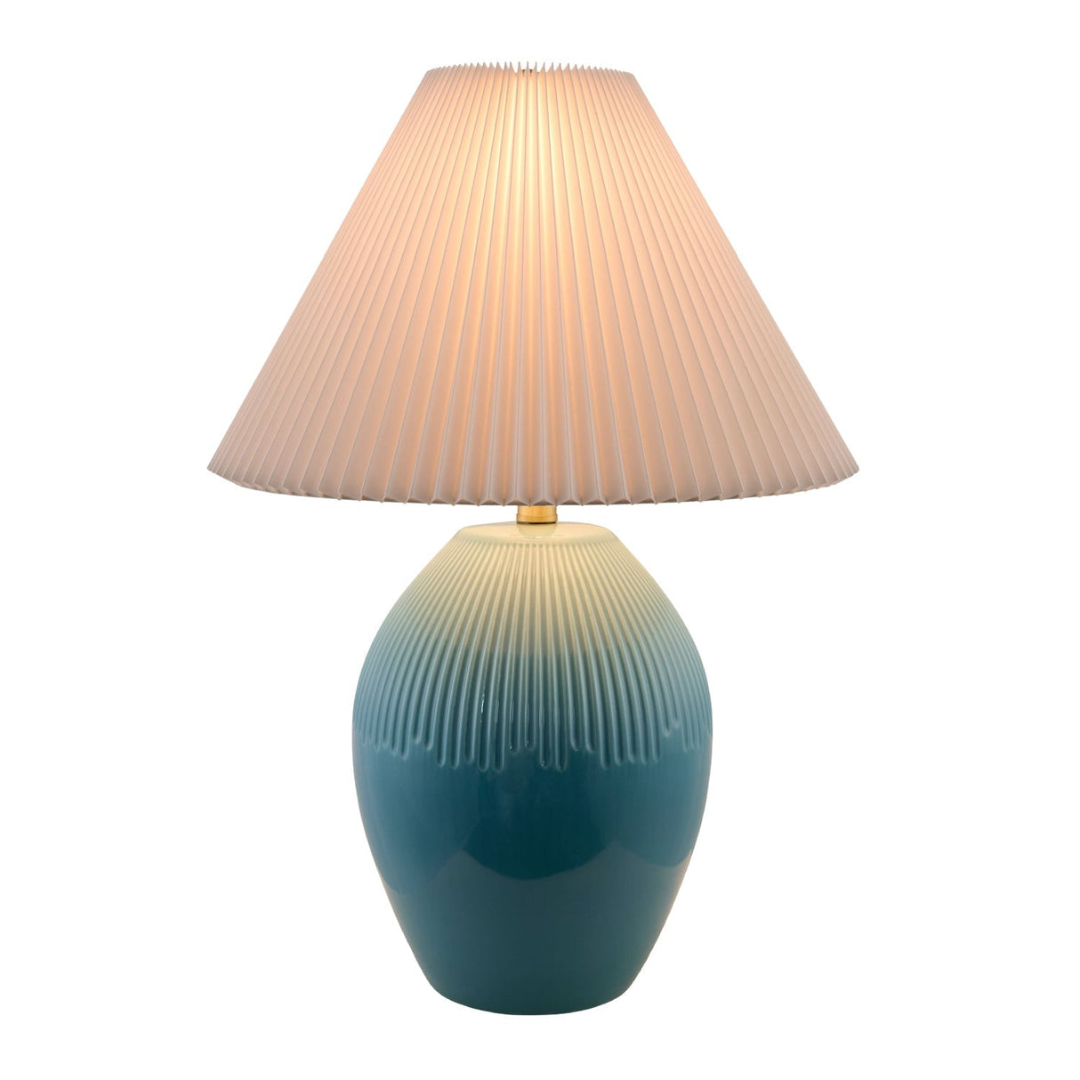 Modern European furniture - Ceramic Pleated Linen Table Lamp - www.oroa.com