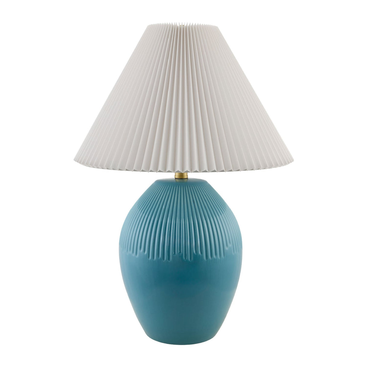 Modern European furniture - Ceramic Pleated Linen Table Lamp - www.oroa.com
