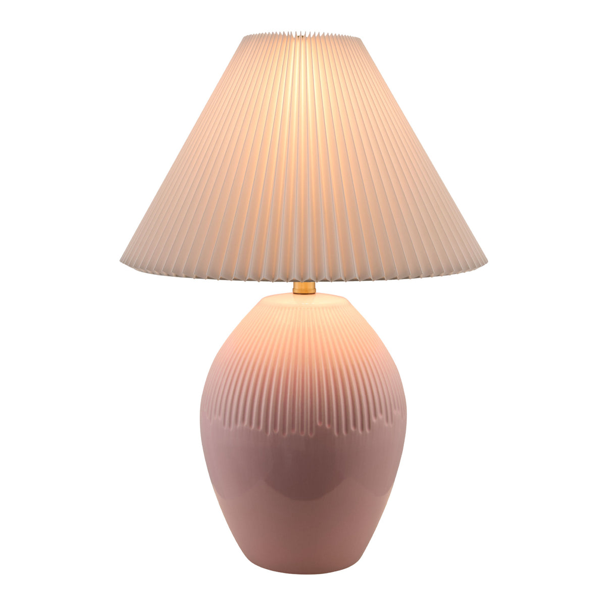 Modern European furniture - Ceramic Pleated Linen Table Lamp - www.oroa.com