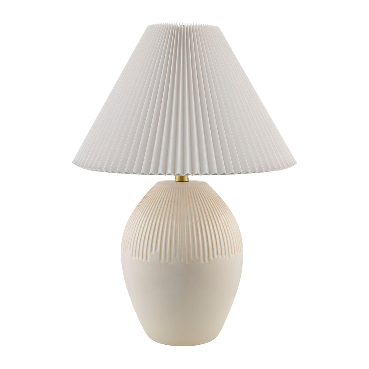 Modern European furniture - Ceramic Pleated Linen Table Lamp - www.oroa.com