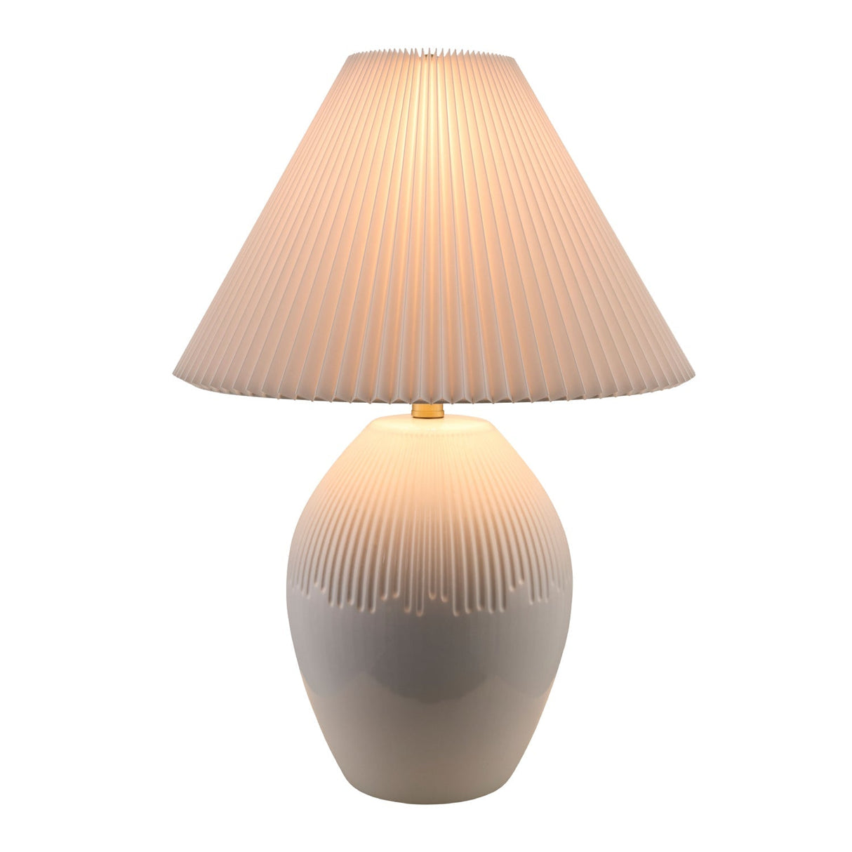 Modern European furniture - Ceramic Pleated Linen Table Lamp - www.oroa.com
