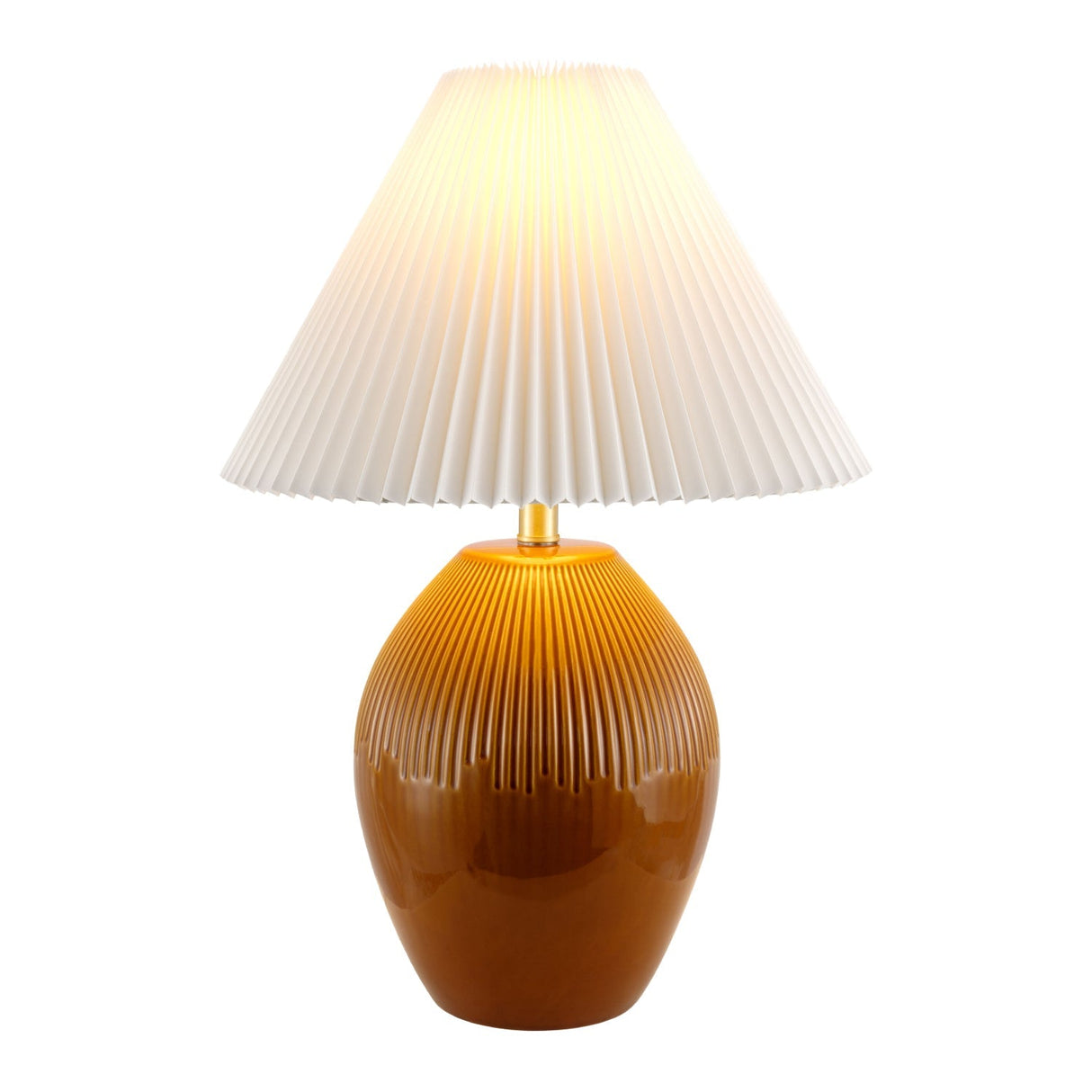 Modern European furniture - Ceramic Pleated Linen Table Lamp - www.oroa.com