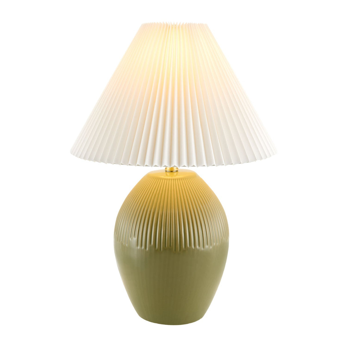 Modern European furniture - Ceramic Pleated Linen Table Lamp - www.oroa.com