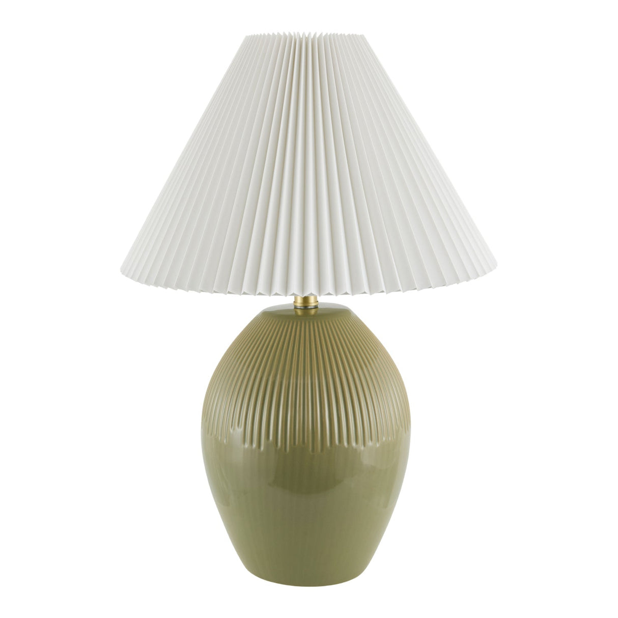 Modern European furniture - Ceramic Pleated Linen Table Lamp - www.oroa.com