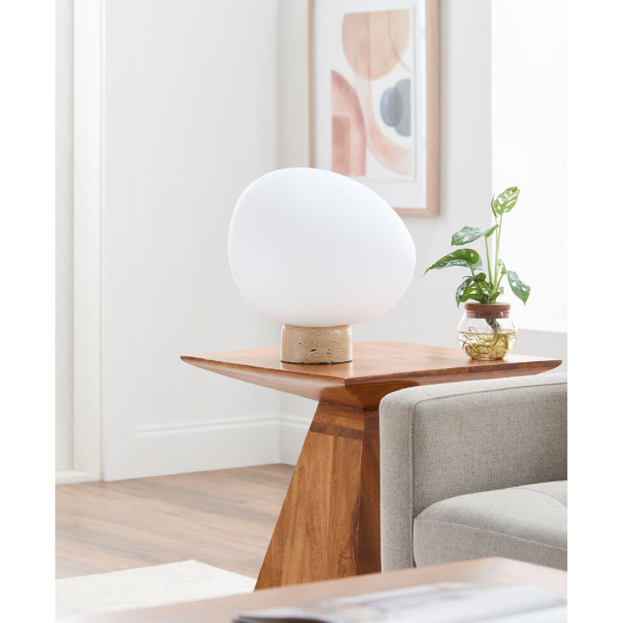 Modern European furniture - Travertine Base Table Lamp - www.oroa.com