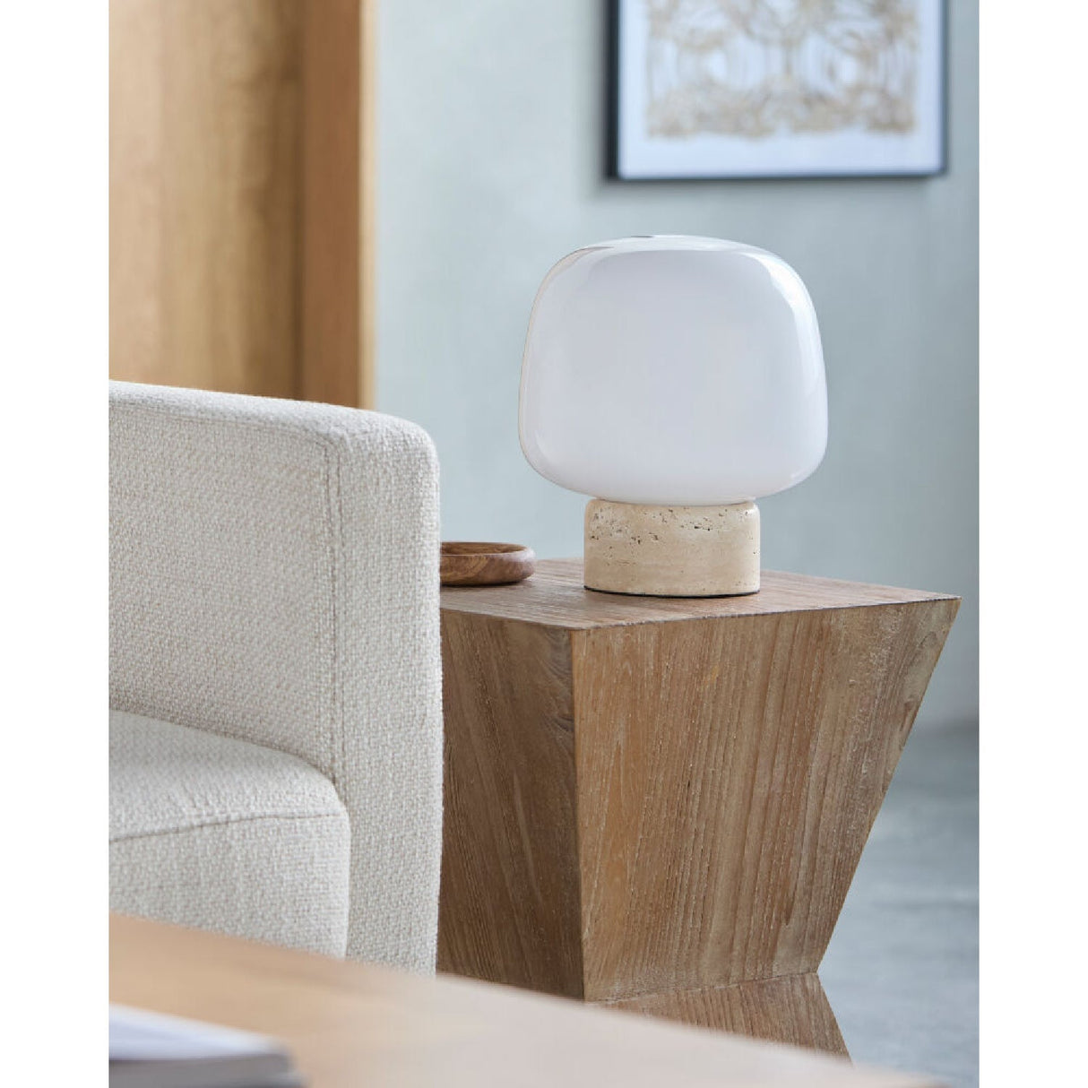 Modern European furniture - Travertine Base Table Lamp - www.oroa.com