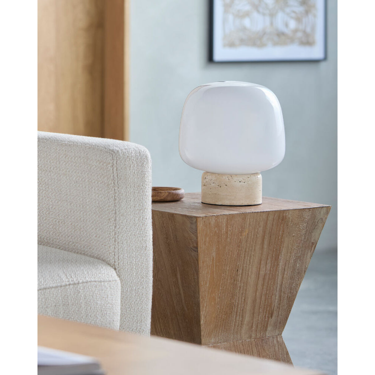 Modern European furniture - Travertine Base Table Lamp - www.oroa.com | Oroa.com