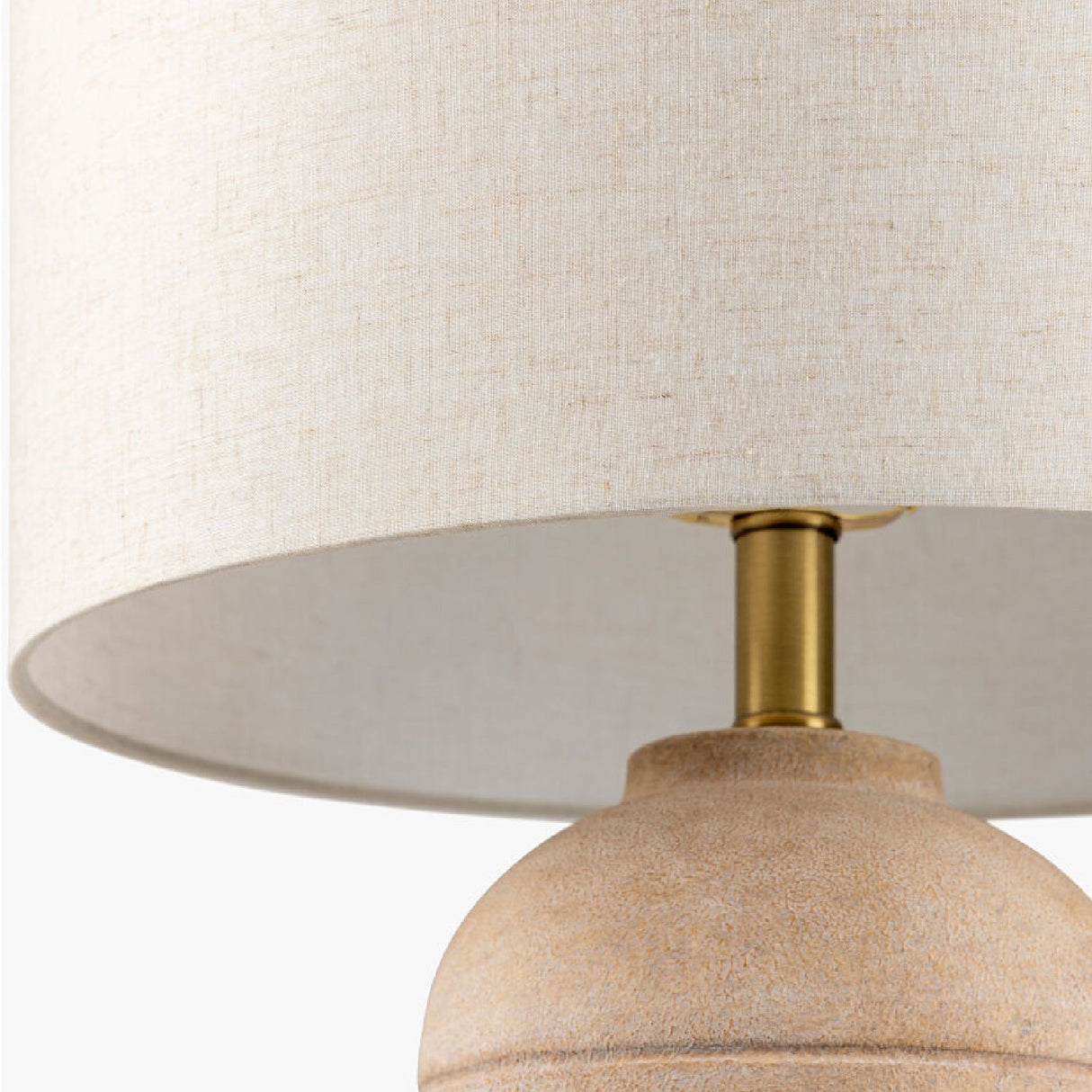 Modern European furniture - Beige Linen Ceramic Table Lamp - www.oroa.com