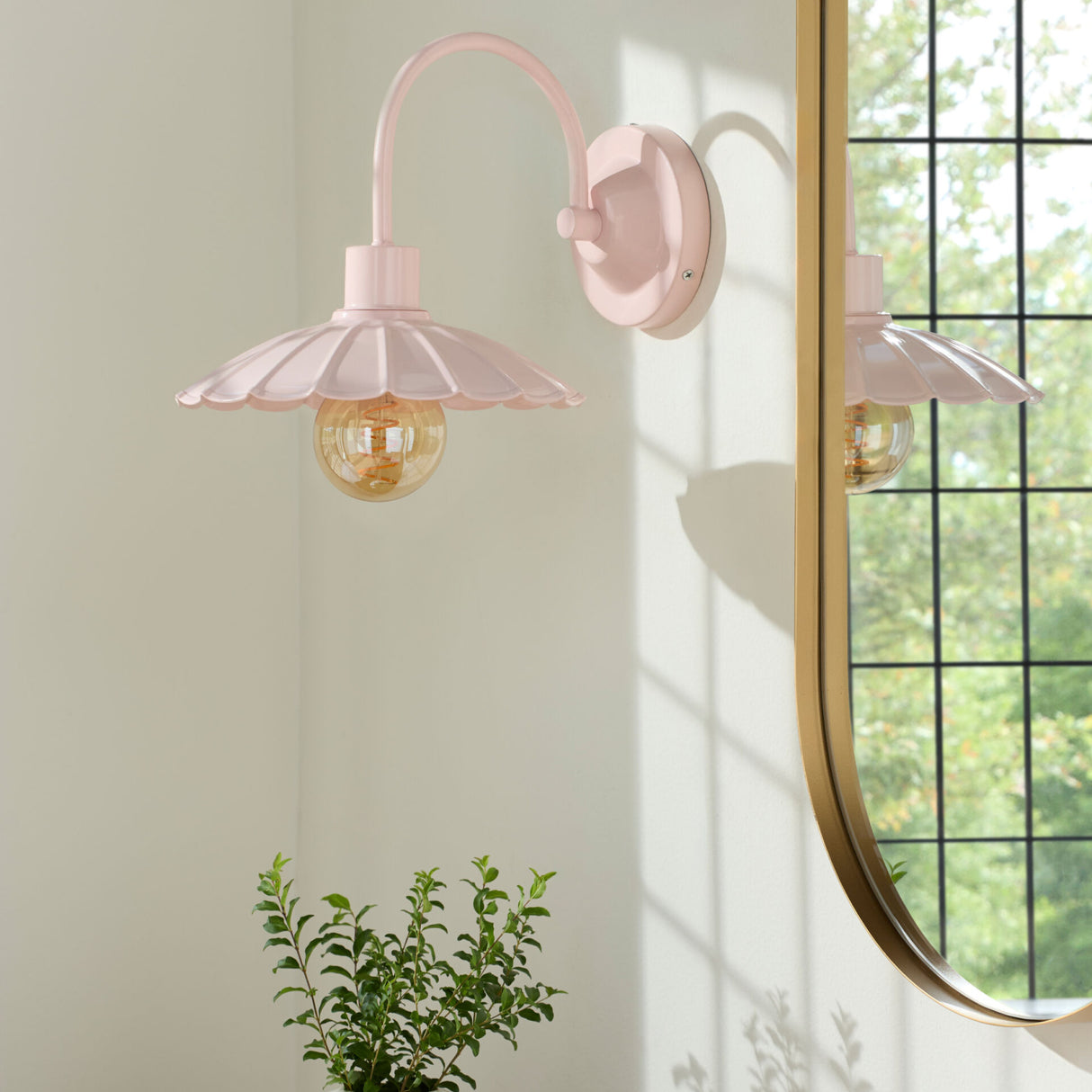 Modern European furniture - Scalloped Metal Shade Wall Lamp - www.oroa.com