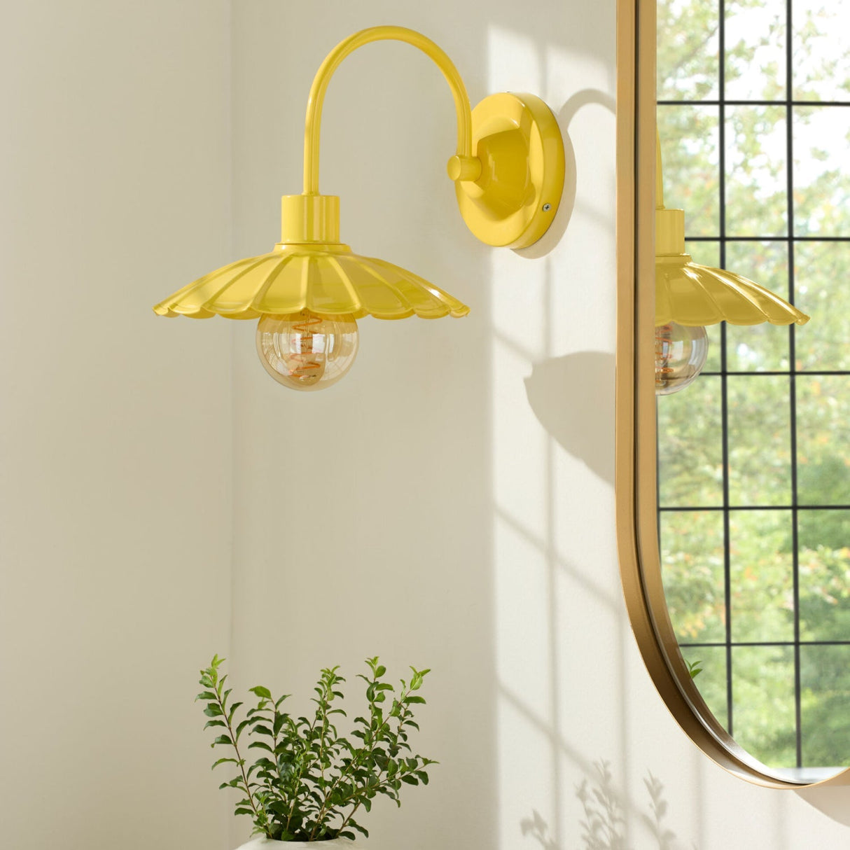 Modern European furniture - Scalloped Metal Shade Wall Lamp - www.oroa.com
