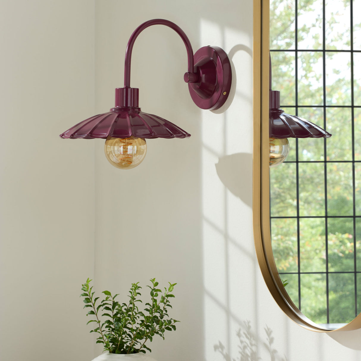 Modern European furniture - Scalloped Metal Shade Wall Lamp - www.oroa.com