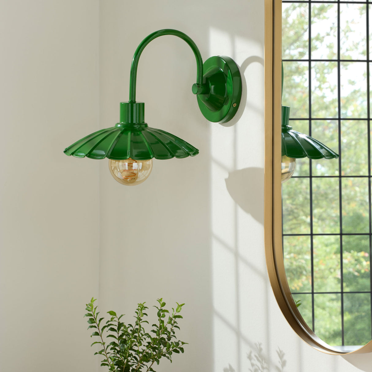 Modern European furniture - Scalloped Metal Shade Wall Lamp - www.oroa.com