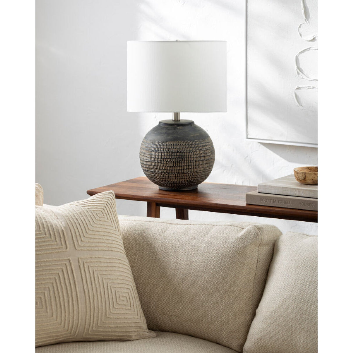 Modern European furniture - Glazed Black Ceramic Table Lamp - www.oroa.com