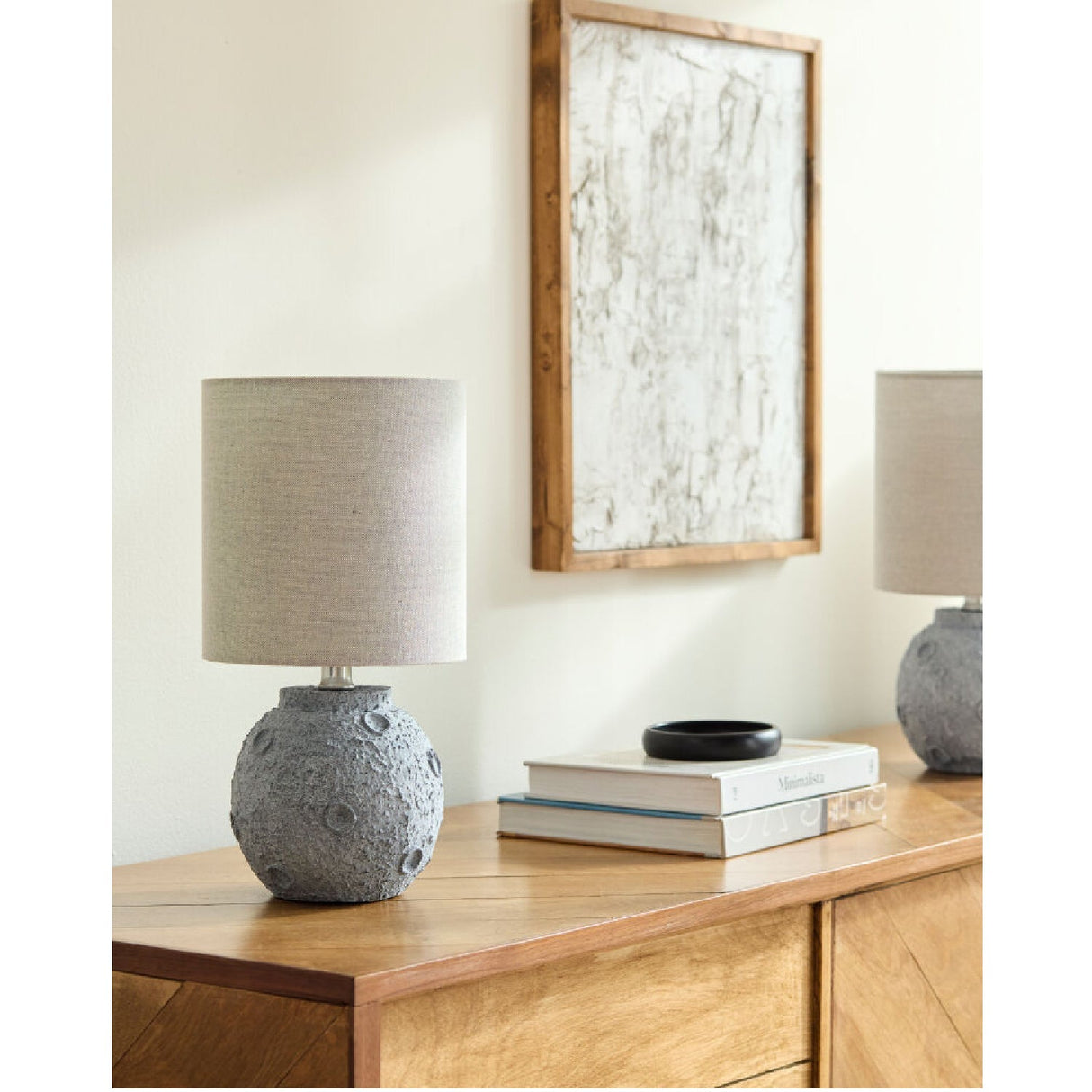 Modern European furniture - Textured Round Base Table Lamps (2) - www.oroa.com