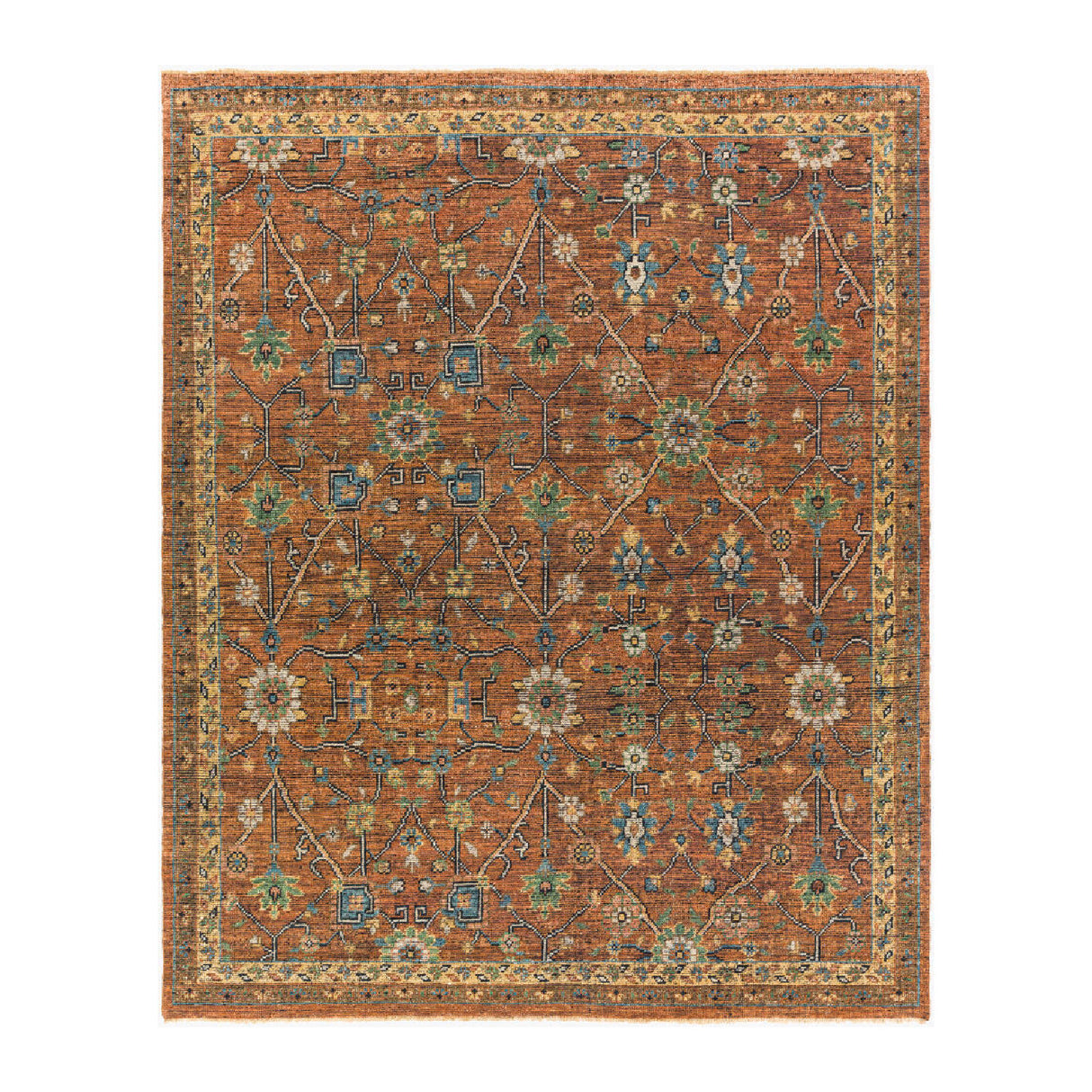 Hand-Knotted Fringed Wool Carpet | Oroa.com
