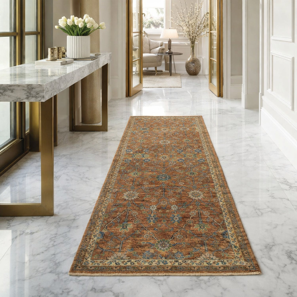 Modern furniture - Hand-Knotted Wool Table Runner - www.oroa.com