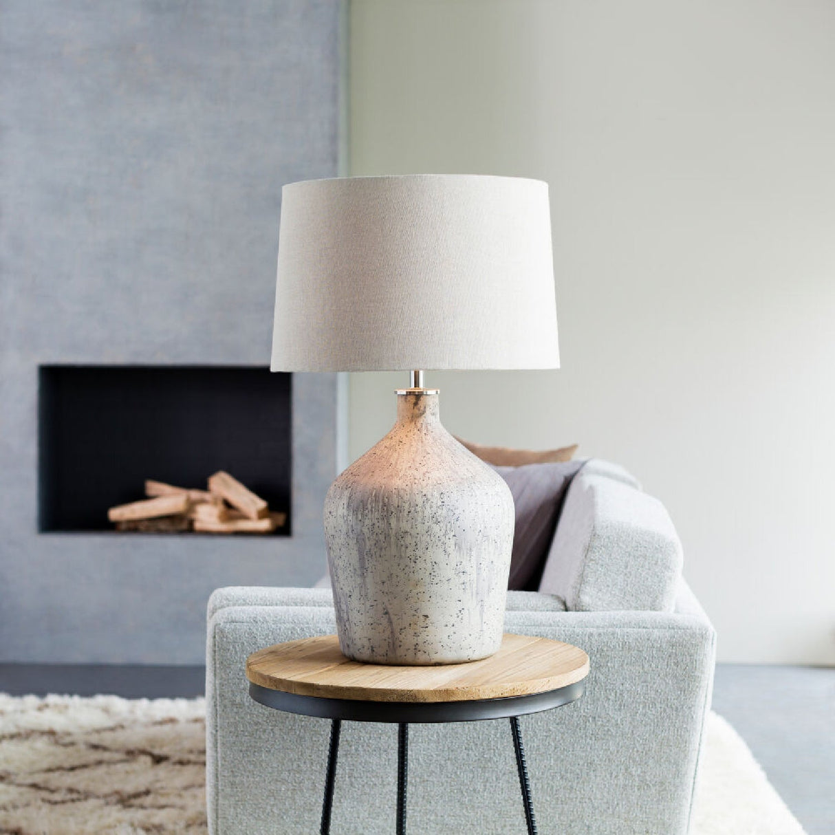 Modern European furniture - Distressed Taupe Glass Table Lamp - www.oroa.com