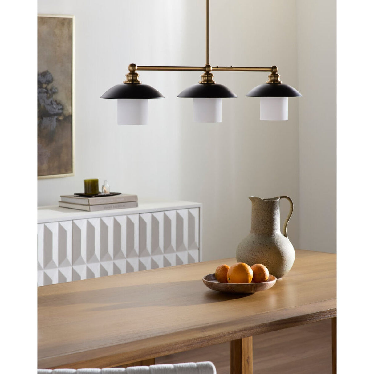 Modern European furniture - Black Iron 3-Light Chandelier - www.oroa.com