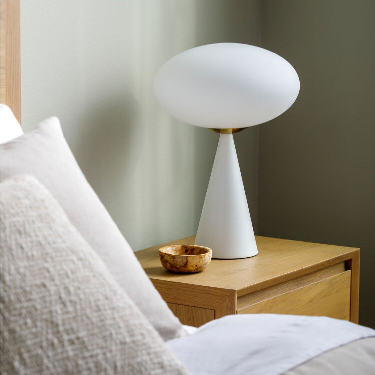 Modern European furniture - White Conical Iron Table Lamp - www.oroa.com