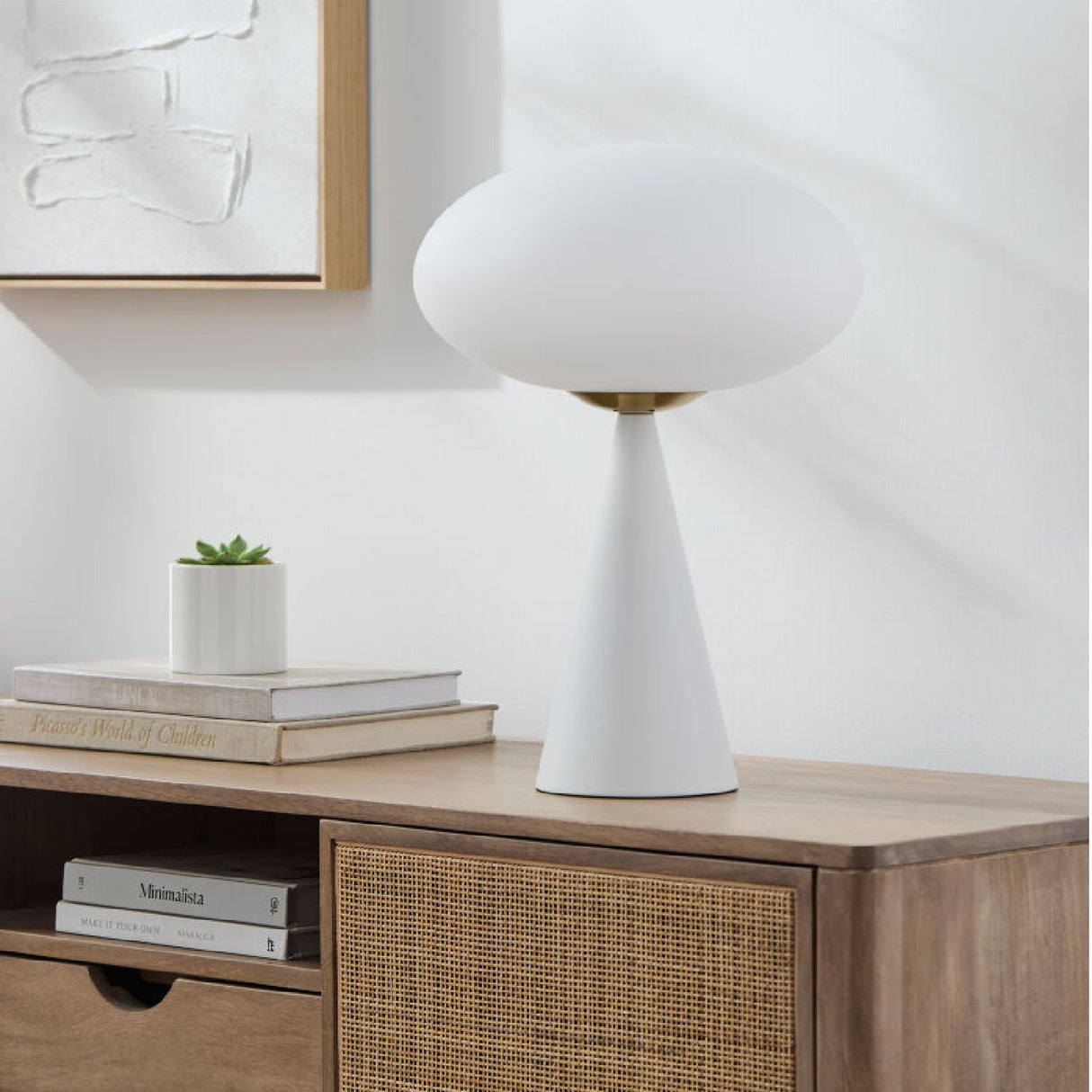 Modern European furniture - White Conical Iron Table Lamp - www.oroa.com