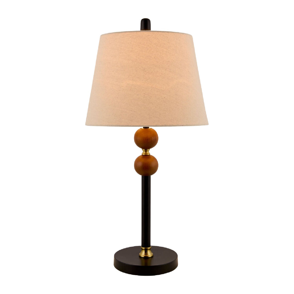 Modern European furniture - Beige Linen Rubberwood Table Lamp - www.oroa.com